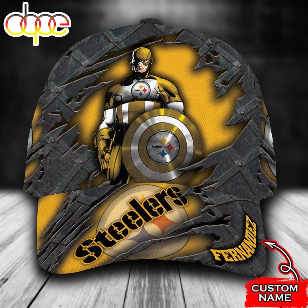 Personalized Pittsburgh Steelers Captain America All Over Print 3D Classic Cap Ain7lh