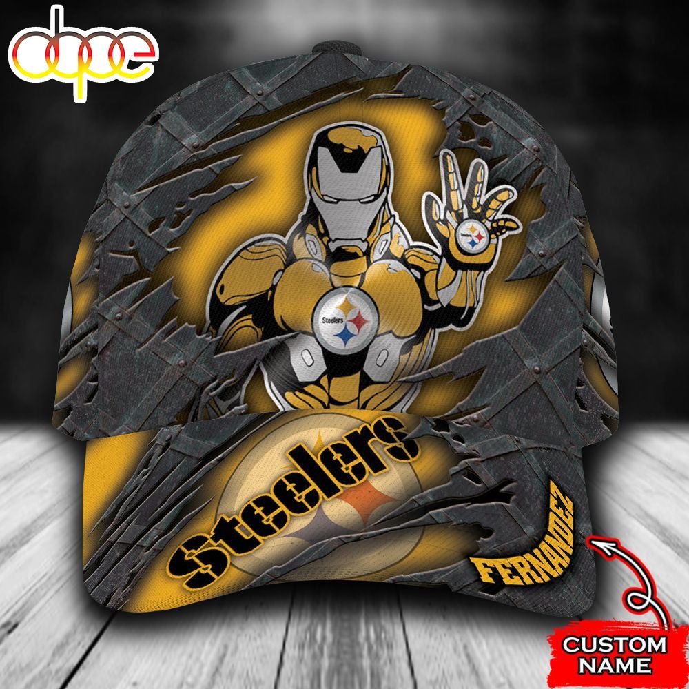 Personalized Pittsburgh Steelers Iron Man All Over Print 3D Classic Cap Bmwztx