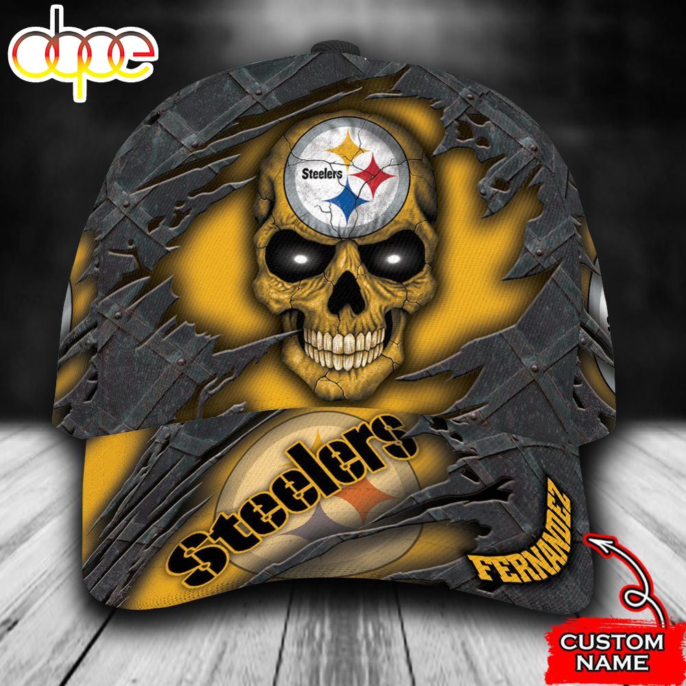 Personalized Pittsburgh Steelers Skull All Over Print 3D Classic Cap Wphhee