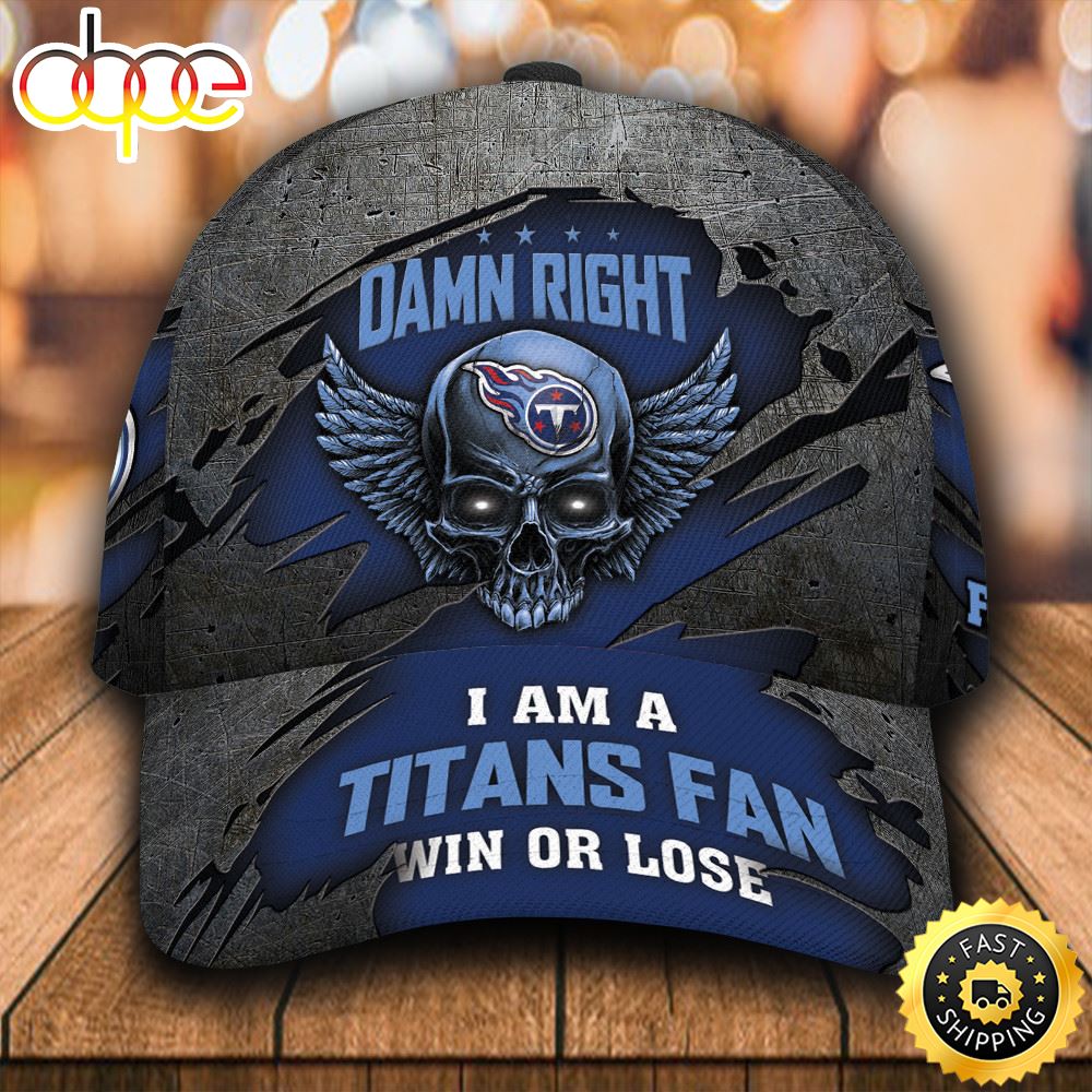 Personalized Tennessee Titans Damn Right Skull All Over Print 3D Classic Cap Verv12