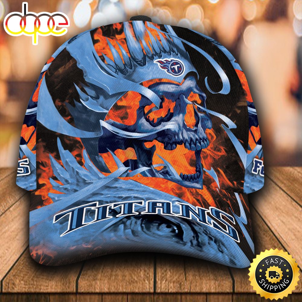 Personalized Tennessee Titans Flame Skull All Over Print 3D Classic Cap Id50pc