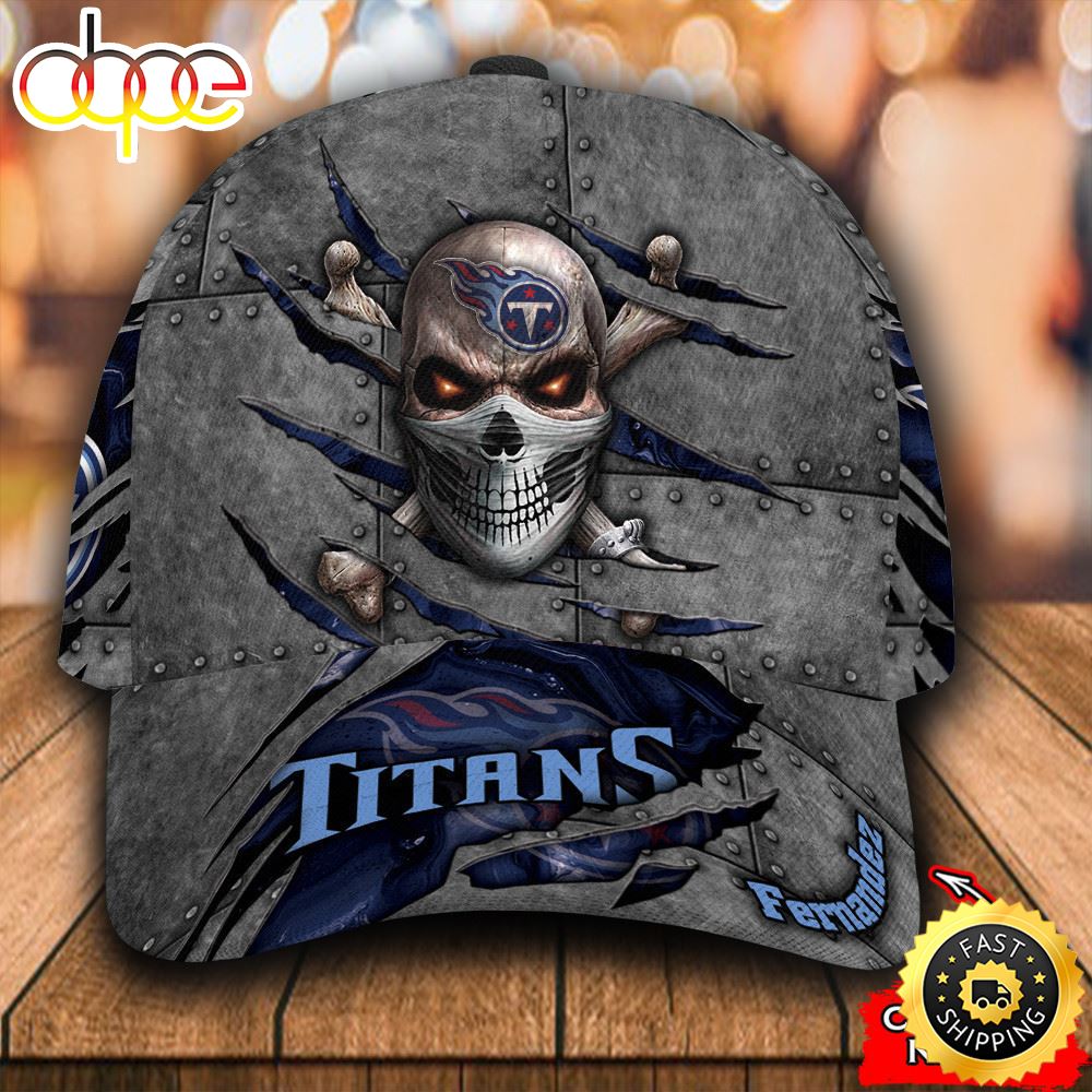 Personalized Tennessee Titans Skull All Over Print 3D Baseball Cap Rzahbw