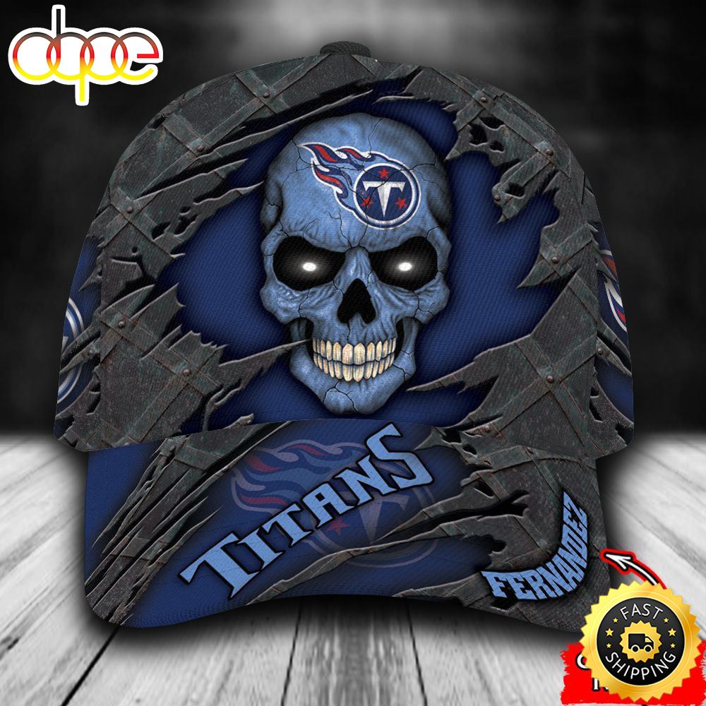 Personalized Tennessee Titans Skull All Over Print 3D Classic Cap Oe94nv