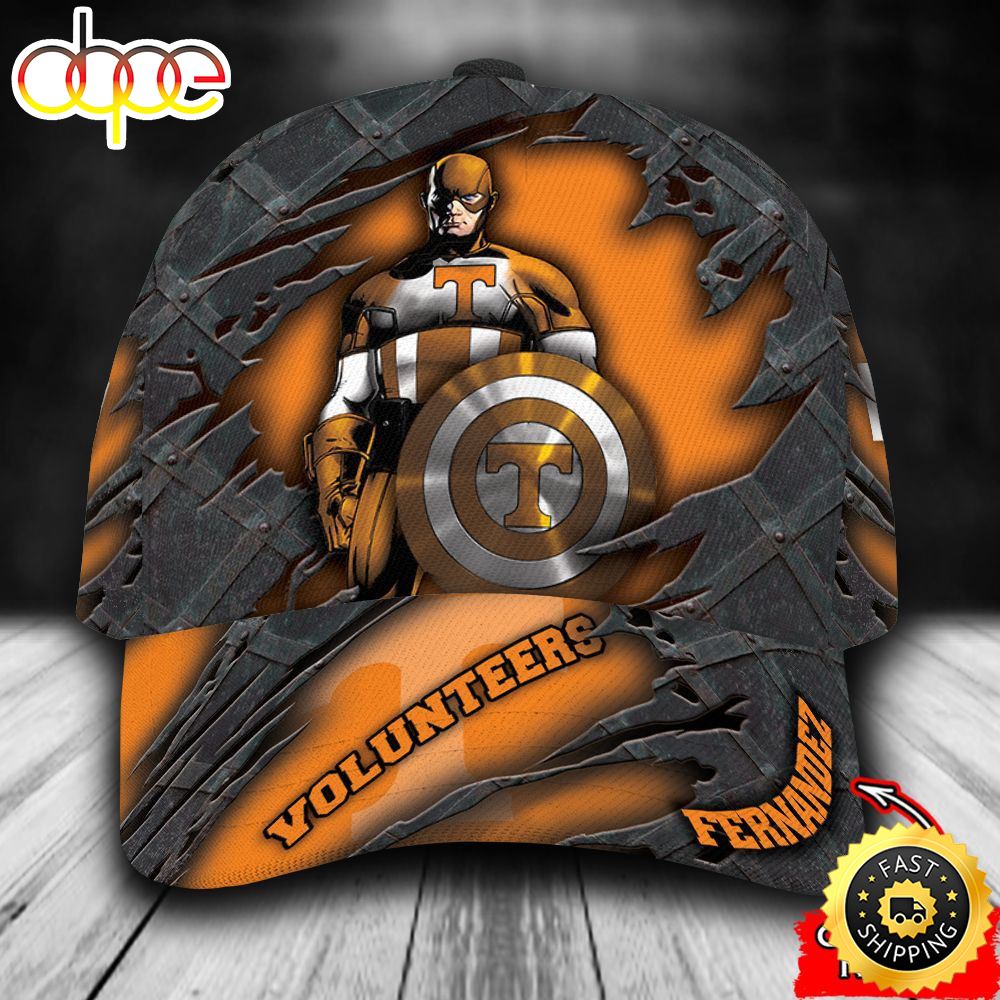 Personalized Tennessee Volunteers Captain America All Over Print 3D Classic Cap Khexbf