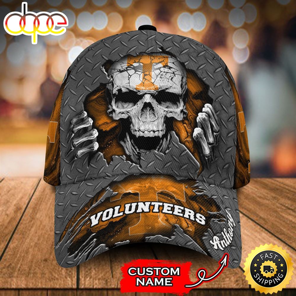 Personalized Tennessee Volunteers Skull All Over Print 3D Baseball Cap Jmdobr