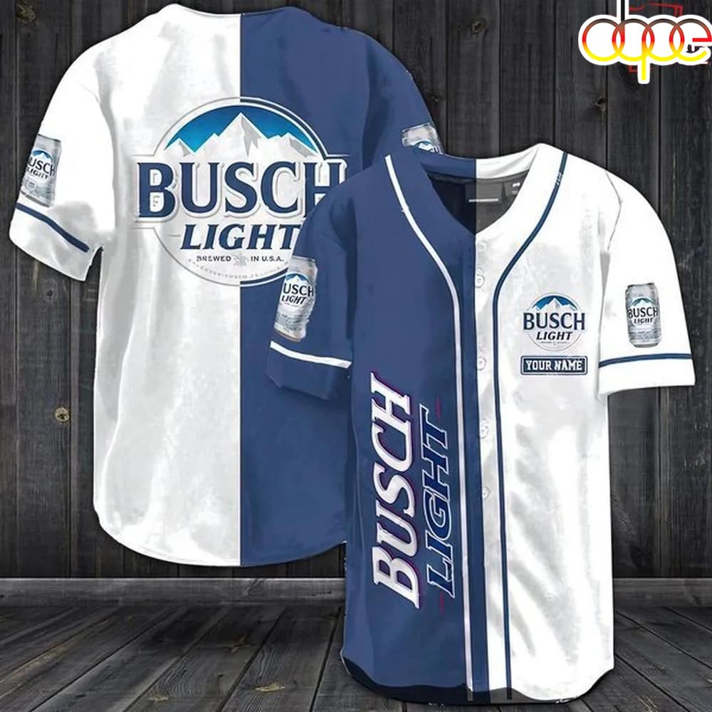 Personalized White Busch Light Baseball Jersey Psvxt4