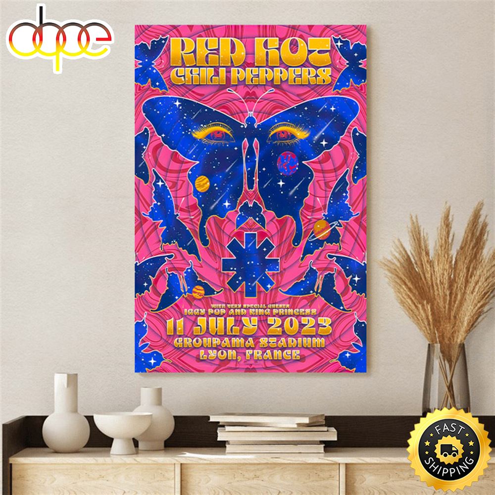 Red Hot Chili Peppers Lyon July 11 2023 Poster Canvas O4ypmc