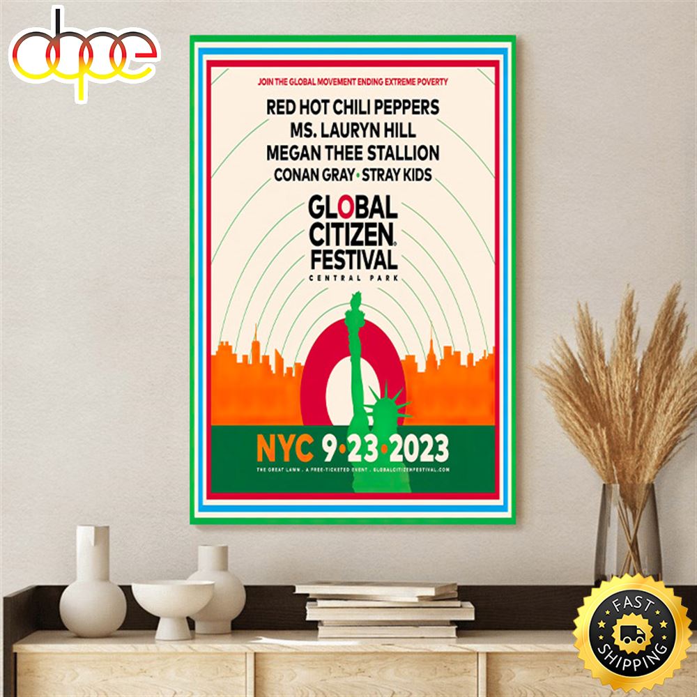 Red Hot Chili Peppers Sept. 23 Global Citizen In Central Park Poster Canvas Nwuzmd