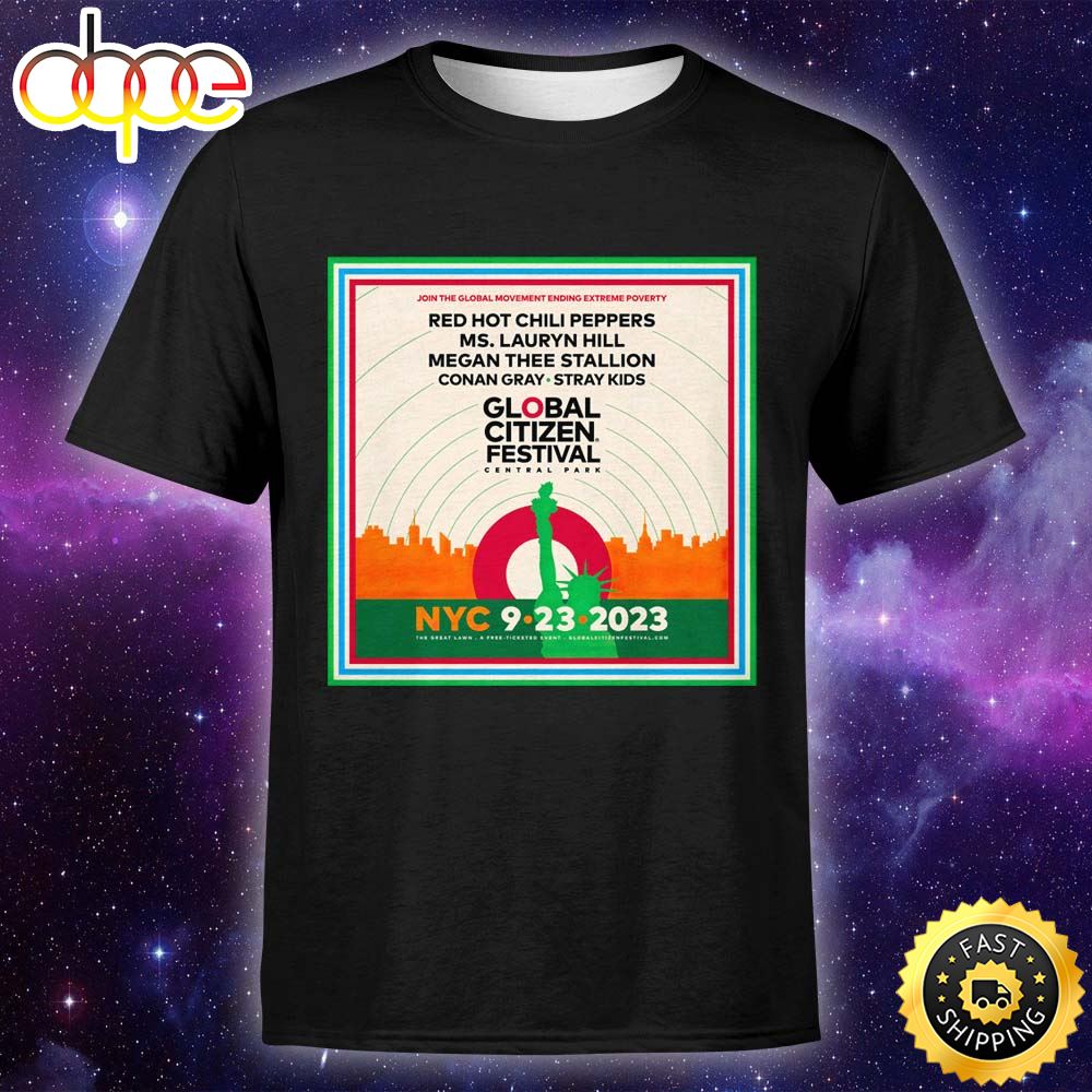 Red Hot Chili Peppers Sept. 23 Global Citizen In Central Park Unisex T Shirt A5zqbf