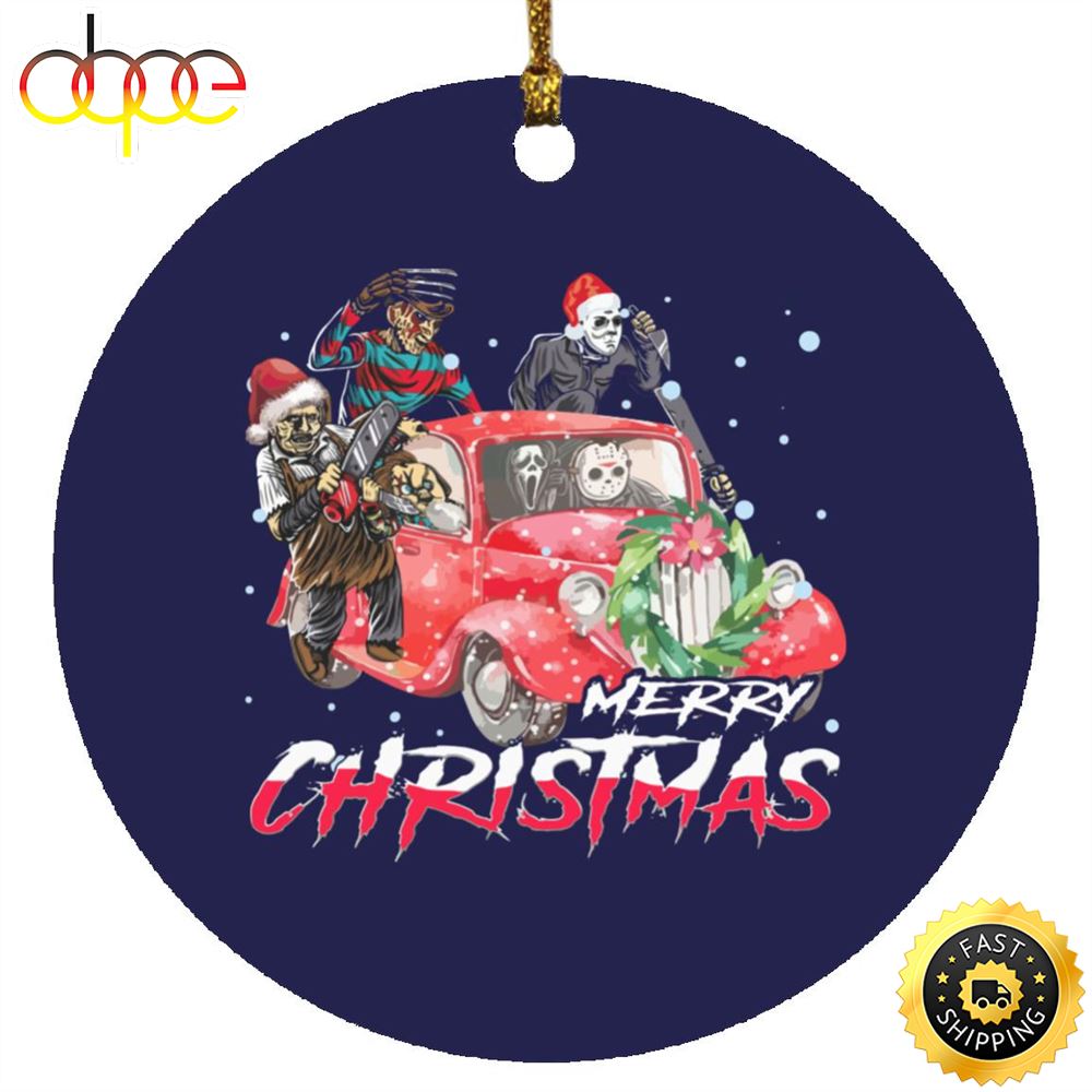 Scary Horror Characters Car Merry Christmas Ornament Tspfmn