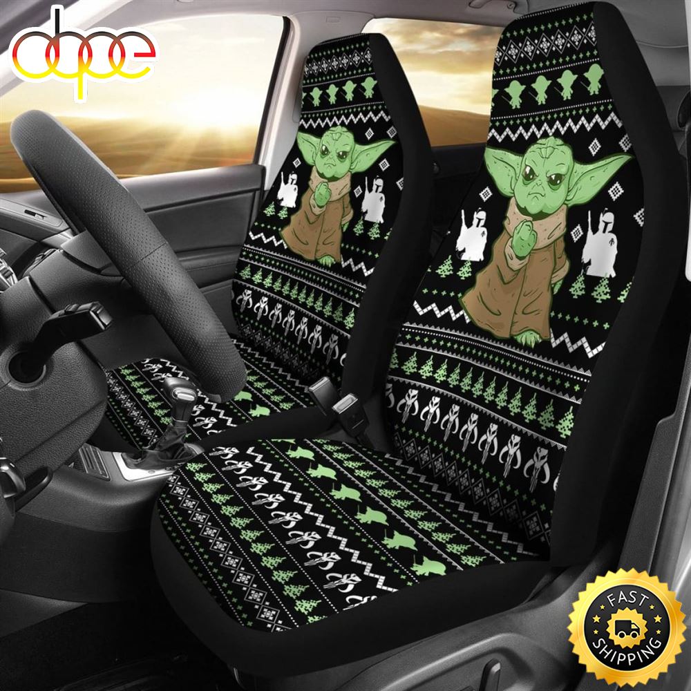 Ugly Xmas Baby Yoda Car Seat Covers Funny Gift 1 Rk2dl1