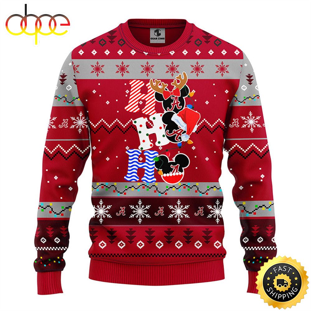 Alabama Crimson Tide Hohoho Mickey Christmas Ugly Sweater 1 Dbxi2v
