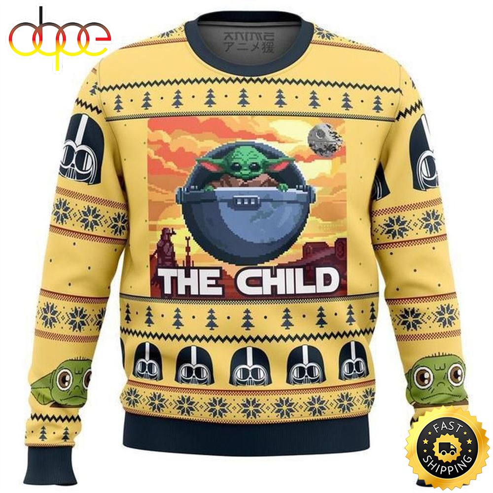 Baby Yoda Boba Fett The Mandalorian Carolina Panthers Ugly Christmas Sweater  - Trends Bedding