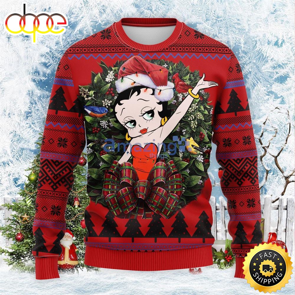 Betty Boop Noel Mc Thanksgiving Gift Cute Christmas Gift Ugly Christmas Sweater Xnkhvg