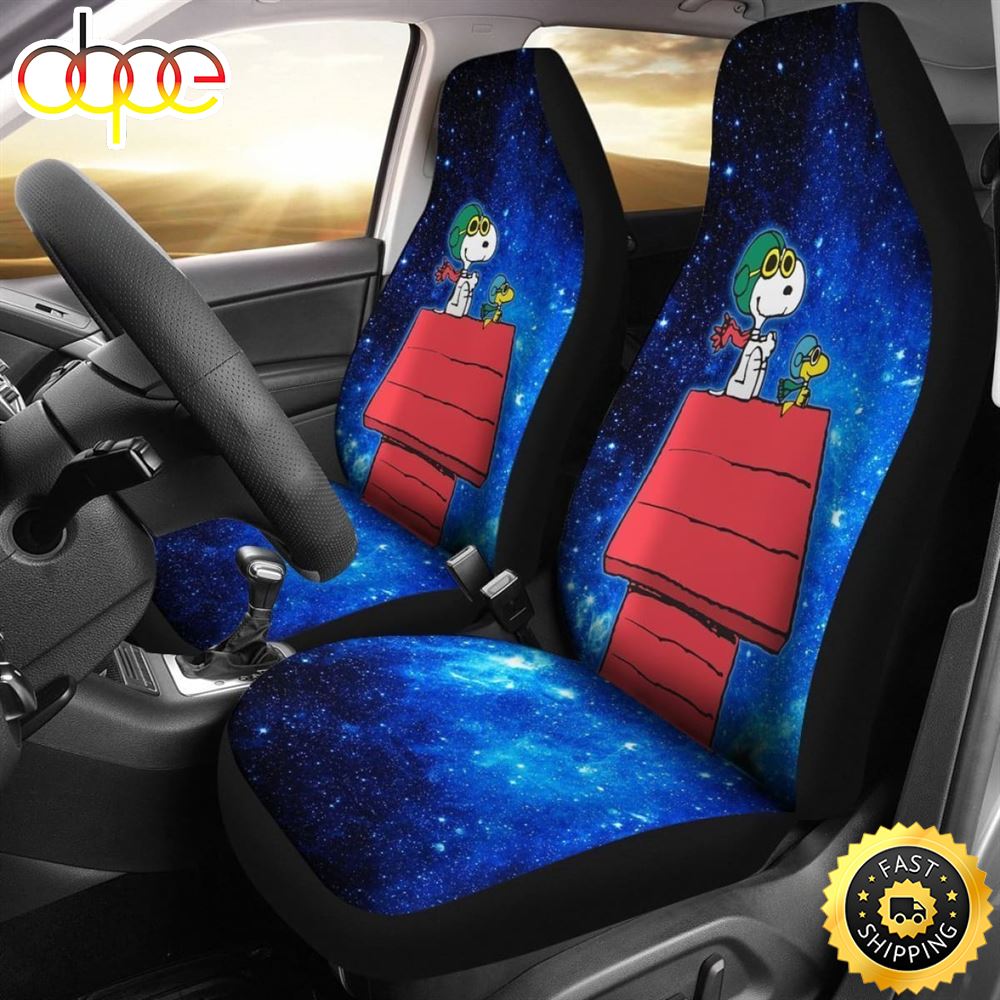 Blue Universal Snoopy Flying Ace Car Seat Cover Universal Fit 1 M3effc