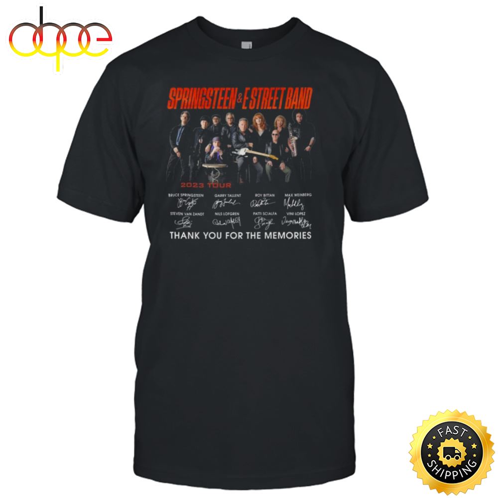 Bruce Springsteen The E Street Band 2023 Tour Thank You For The Memories Signatures Unisex Shirt L3a1gi