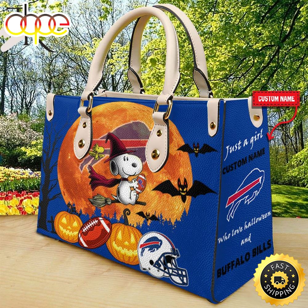 Buffalo Bills NFL Snoopy Halloween Women Leather Hand Bag 1 N4rlec