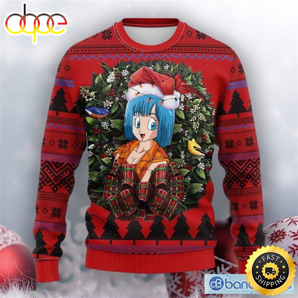 Bulma Goku Dragon Ball Noel Mc Ugly Christmas Sweater Thanksgiving Gift Cdex0f