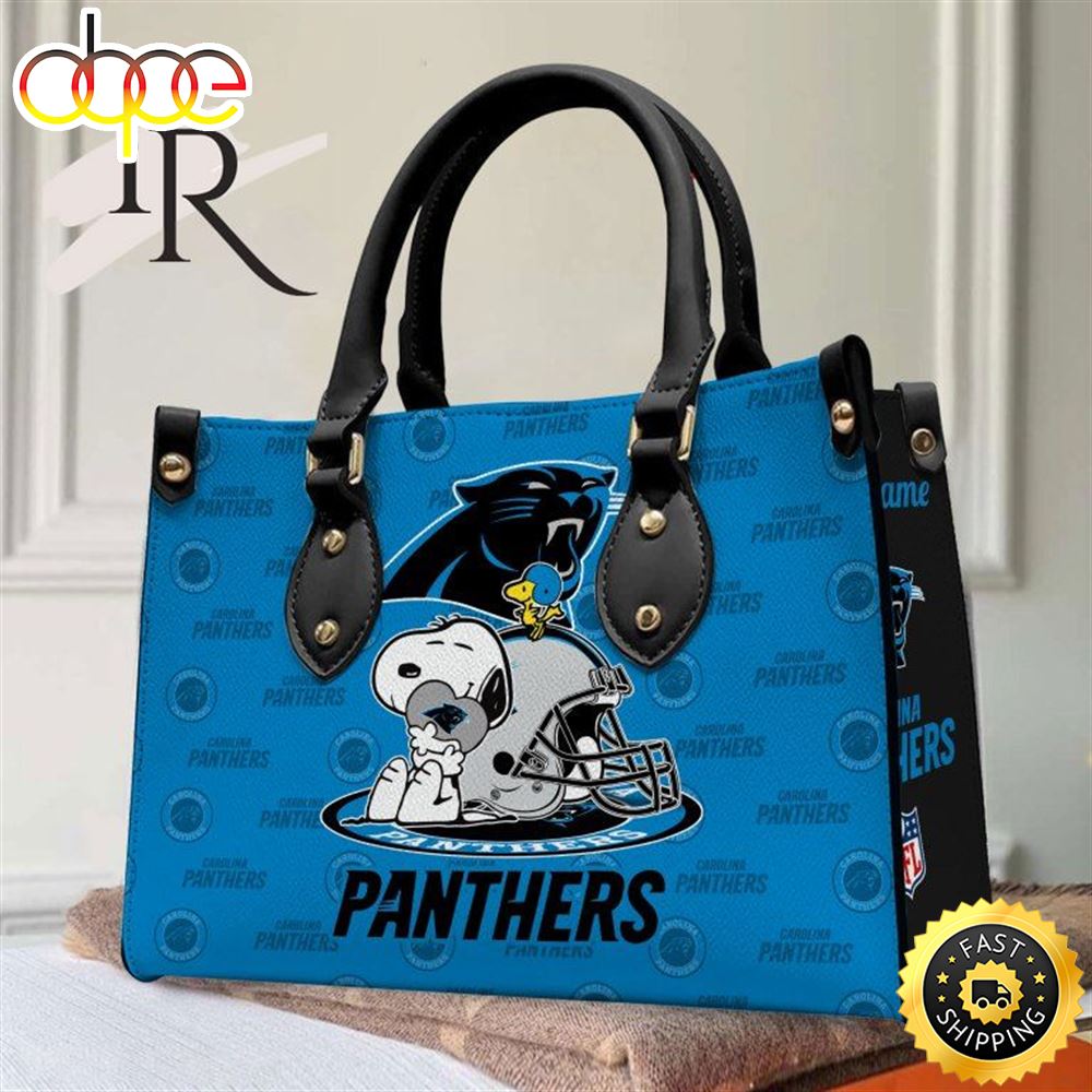 Carolina Panthers NFL Snoopy Women Premium Leather Hand Bag 1 Ehfyb8