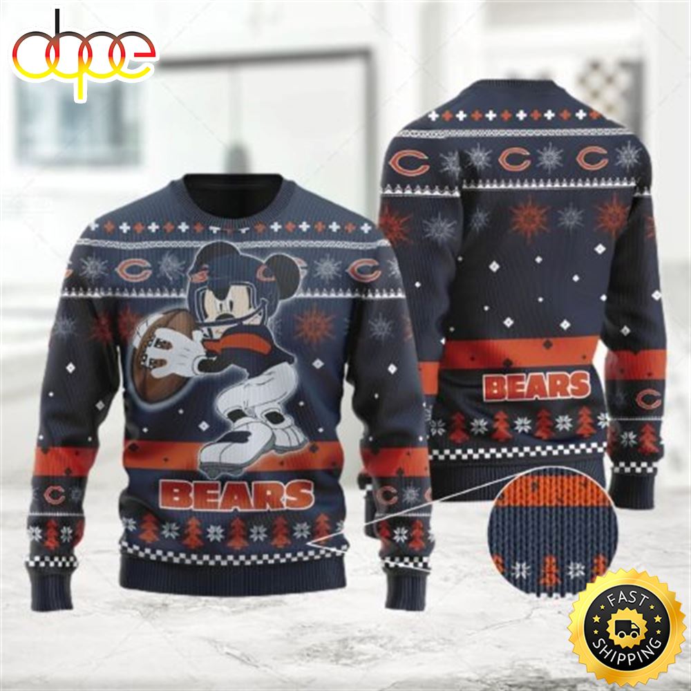 Chicago Bears Mickey Mouse Funny Disney Ugly Christmas Sweater 1 Lea32u