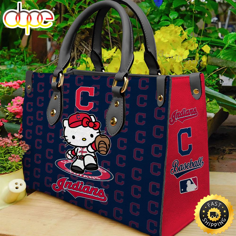 Cleveland Indians Kitty Women Leather Hand Bag 1 Qkbcp6