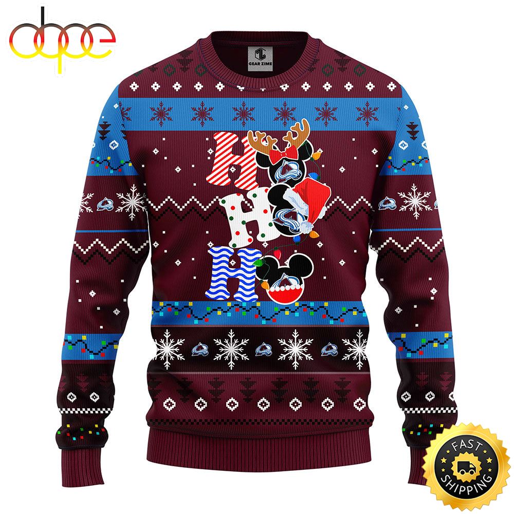 Colorado Avalanche Hohoho Mickey Christmas Ugly Sweater 1 Ivkusj