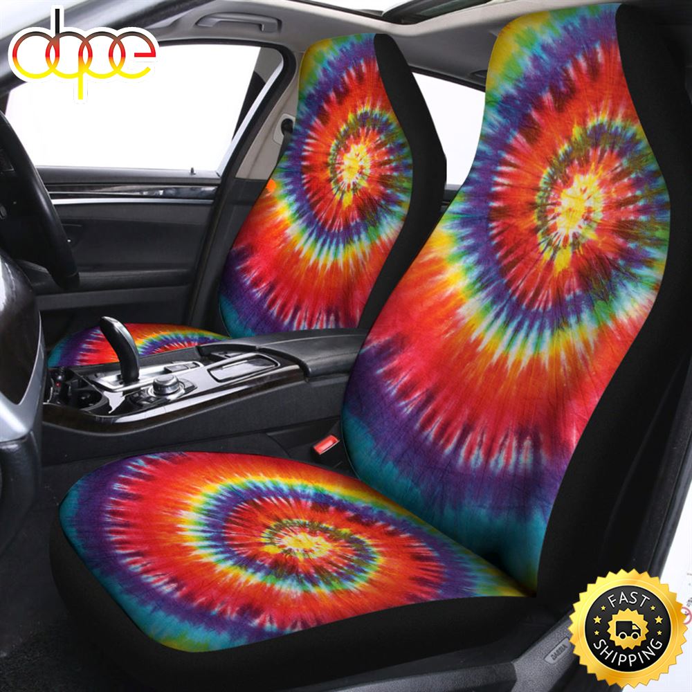 Colorful Hippie Tie Dye Print Universal Fit Car Seat Covers S3t8fd