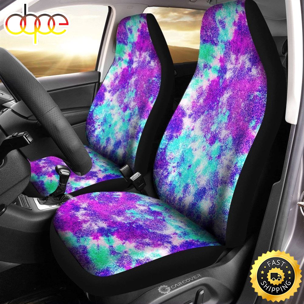Crumple Tie Dye Car Seat Covers Custom Hippie Car Accessories Oejqi8