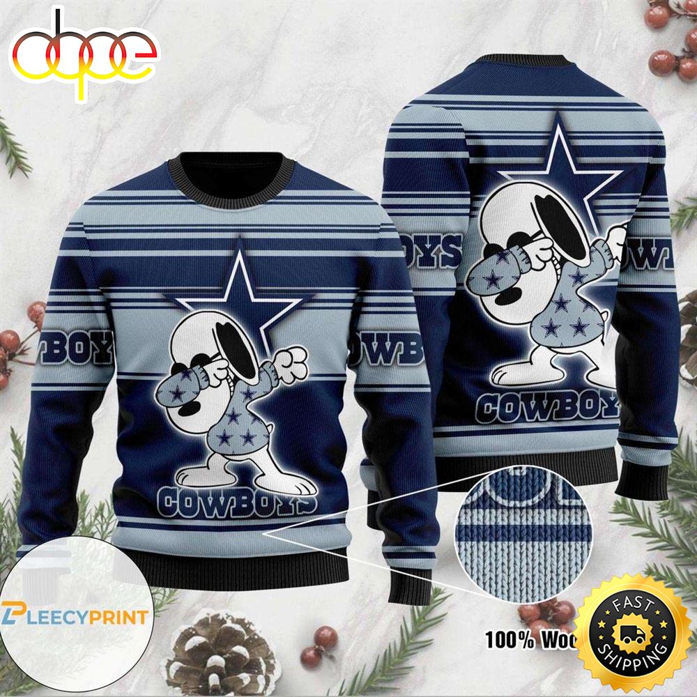Dallas Cowboys Dabbing Snoopy Ugly Christmas Sweater Holiday 1 Vqyes9