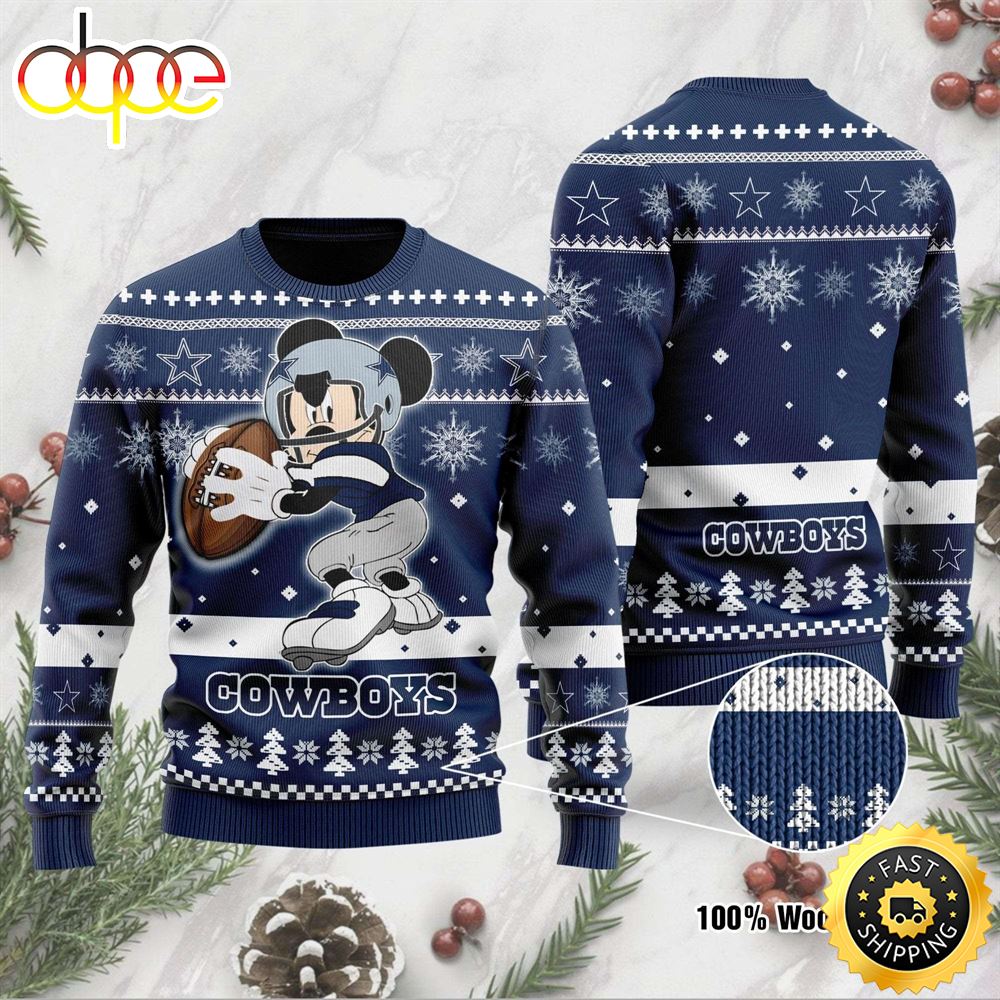 Dallas Cowboys Mickey Mouse Disney Ugly Christmas Sweater 1 Yrbxof