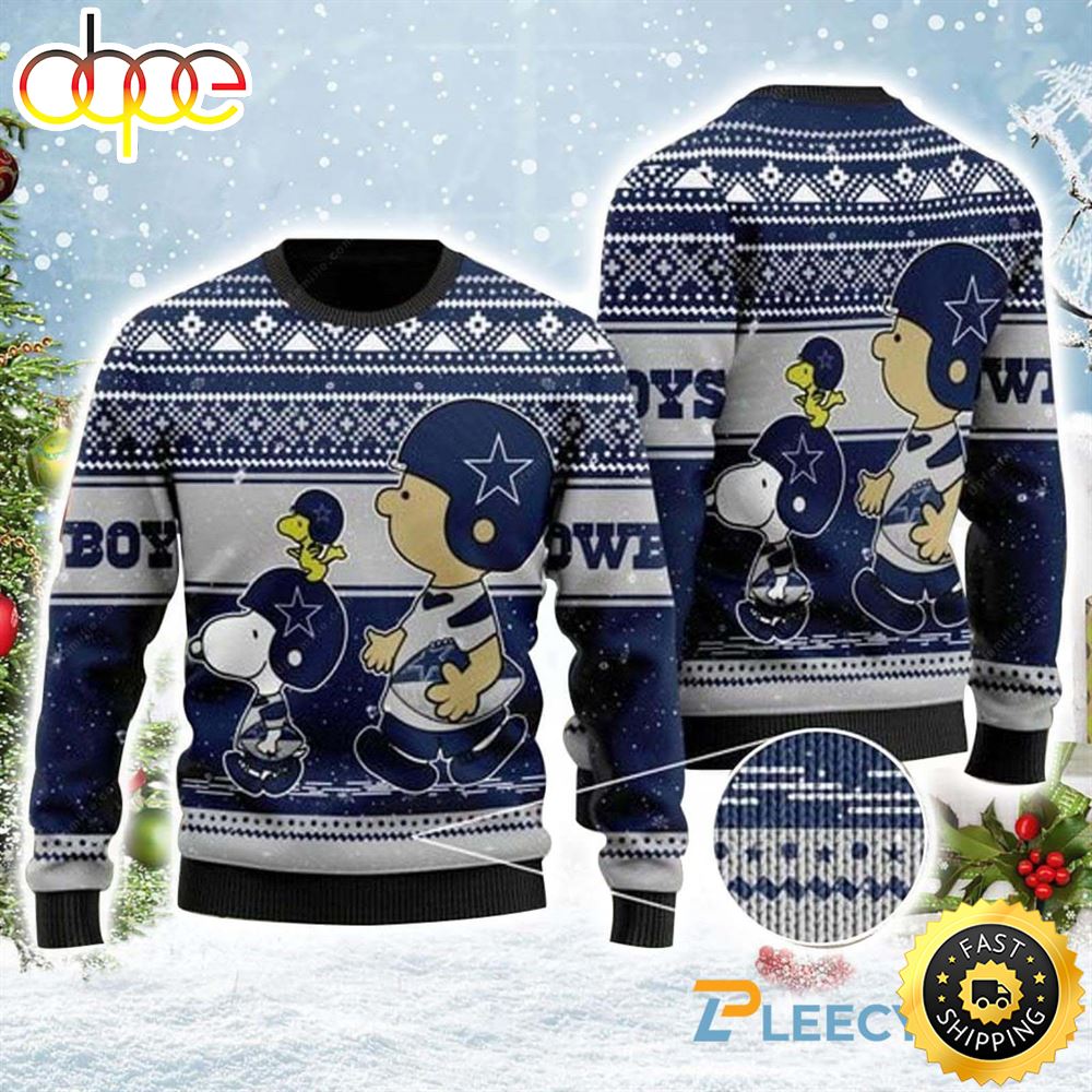 Dallas Cowboys Snoopy Charlie Brown Ugly Christmas Sweater 1 Cqlram