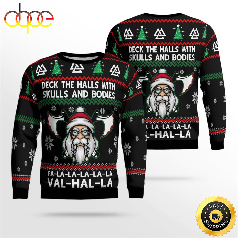 Deck The Halls With Skulls And Bodies Sweater Ffckqc