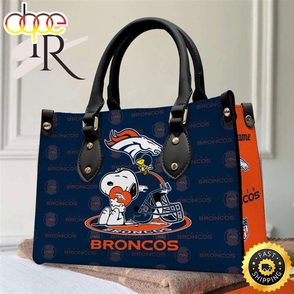 Denver Broncos NFL Snoopy Women Premium Leather Hand Bag 1 Dd3rgd