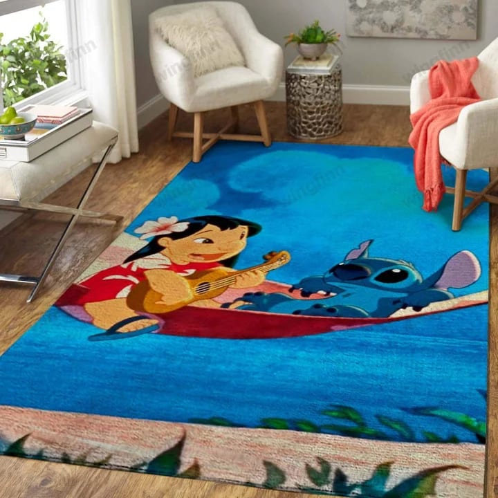 DN Movies Rectangle Rug, Stitch DN Living Room Cartoon Floor Carpet