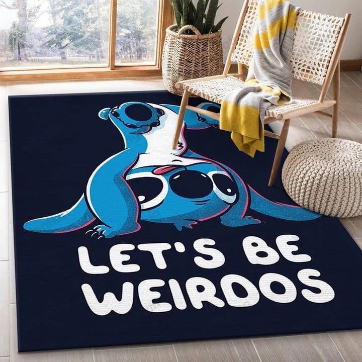 Disney Cartoon Movie Stitch Let S Be Weirdos Area Rug Living Room Witbun