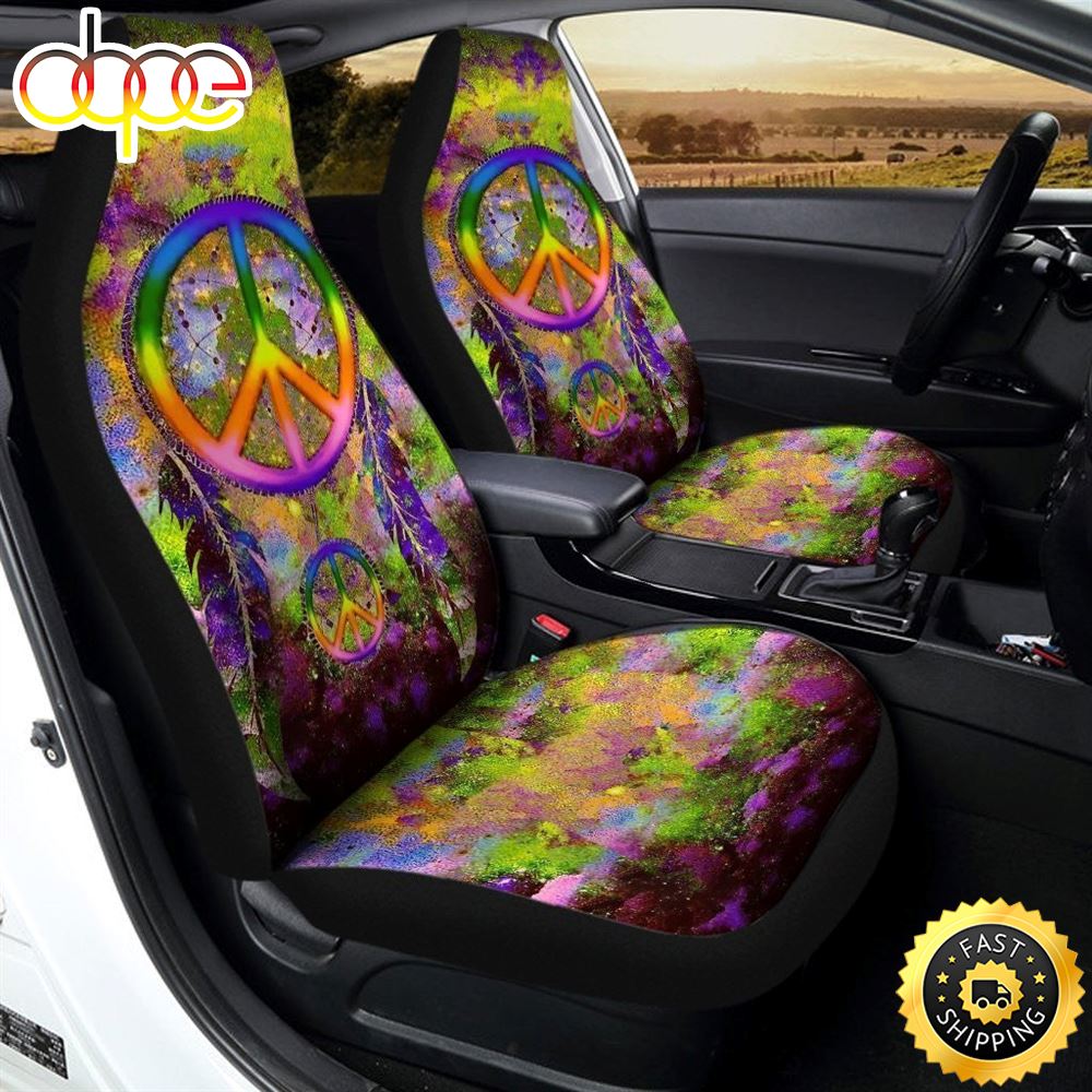 Dream Catcher Peace Car Seat Covers Custom Hippie Car Accessories Xc3qzk