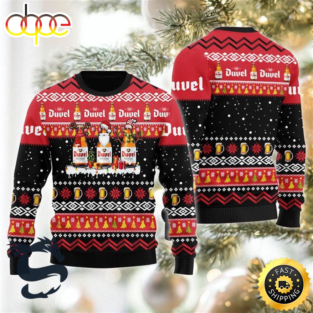 Duvel Beer Santa Reindeer Snowflake Ugly Beer Sweater – Musicdope80s.com