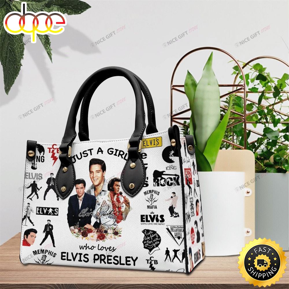 New Women's Ladies 3 D Celebrity Elvis Presley Singing Star Hand Bag Patent  3 D