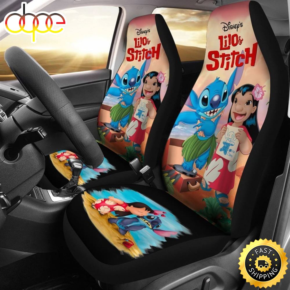 Funny Lilo Stitch Vacation Car Seat Covers Nh06 Universal Fit Mrmi4t