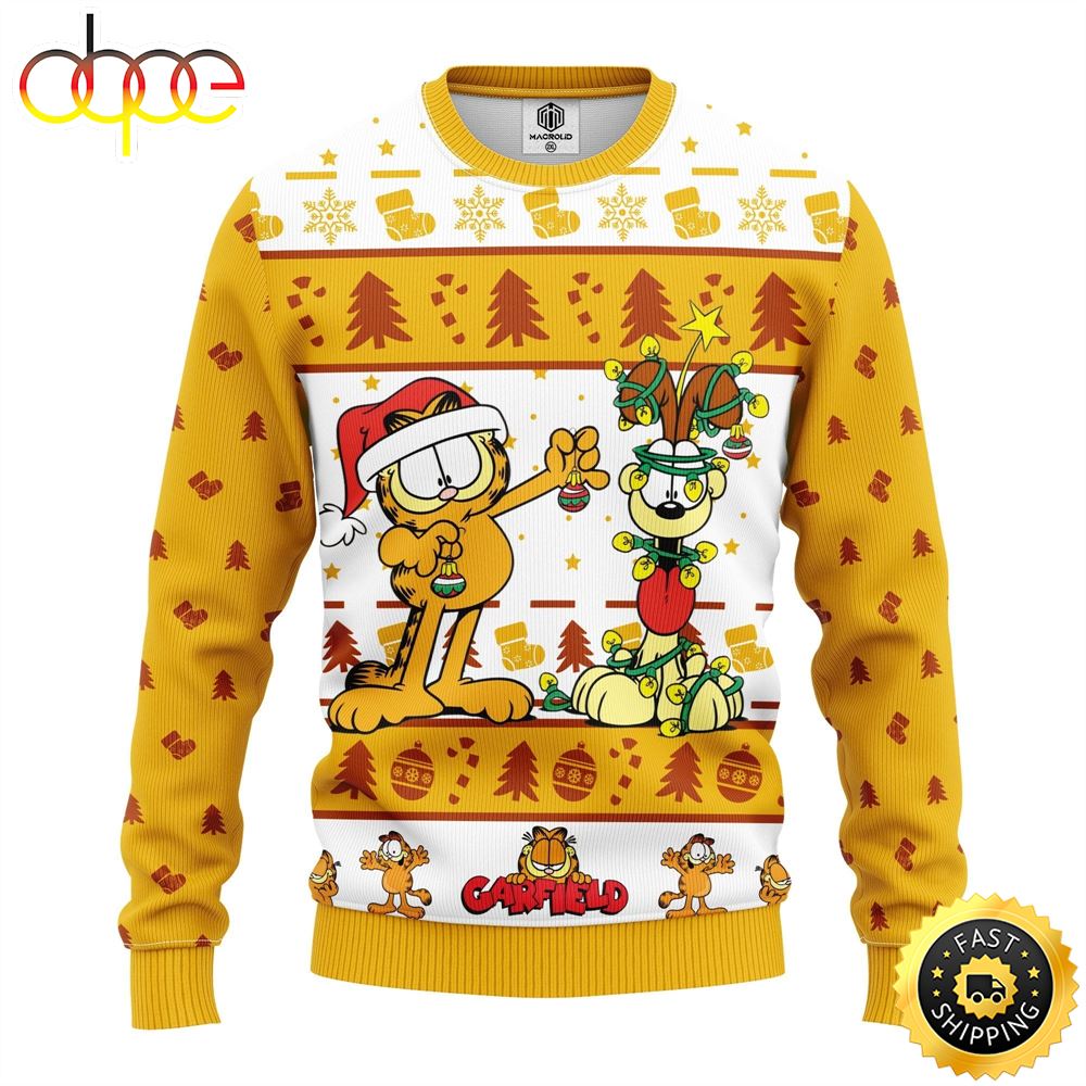 Garfield Amazing Gift Idea Thanksgiving Gift Ugly Sweater Kgeerl