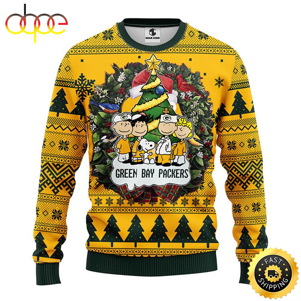 Green Bay Packers Snoopy Dog Christmas Ugly Sweater 1 Necgjk
