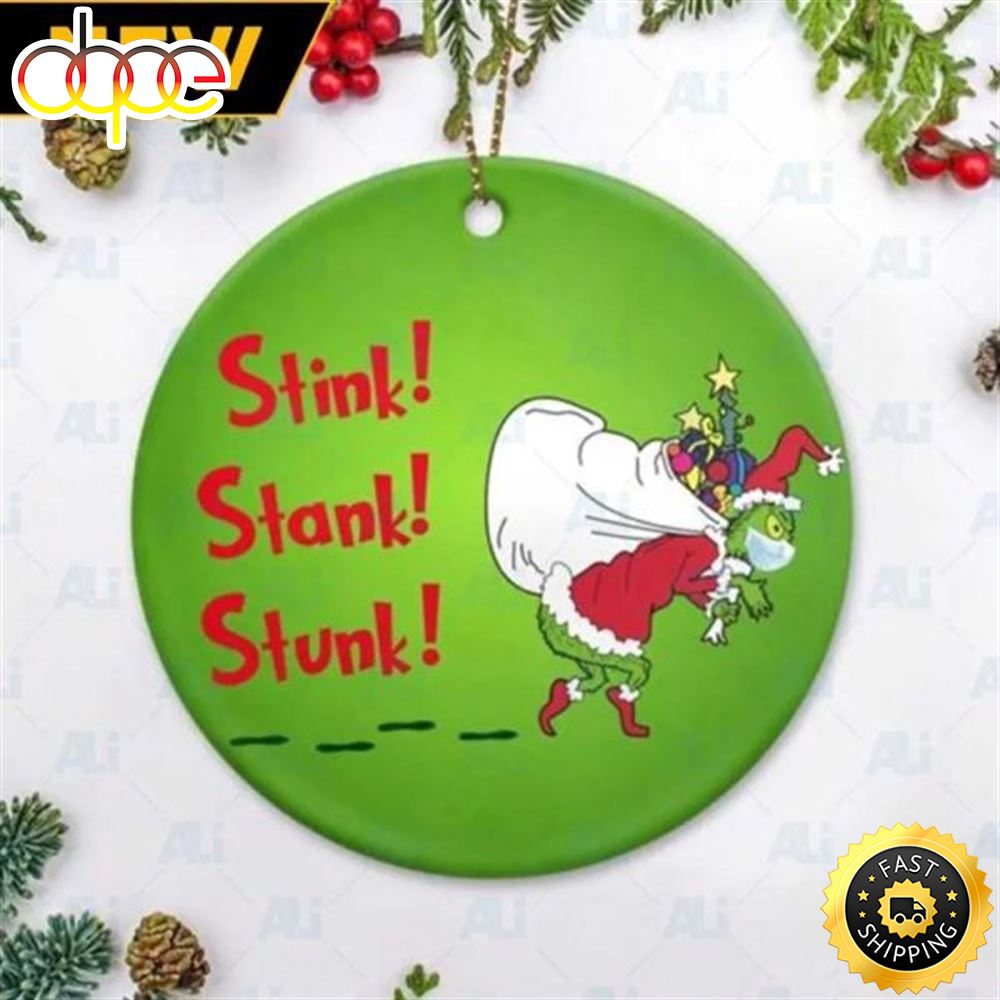 Grinch Hand Christmas Stink Stank Stunk Grinch Arm Holding Ceramic Christmas Ornaments D8i5er