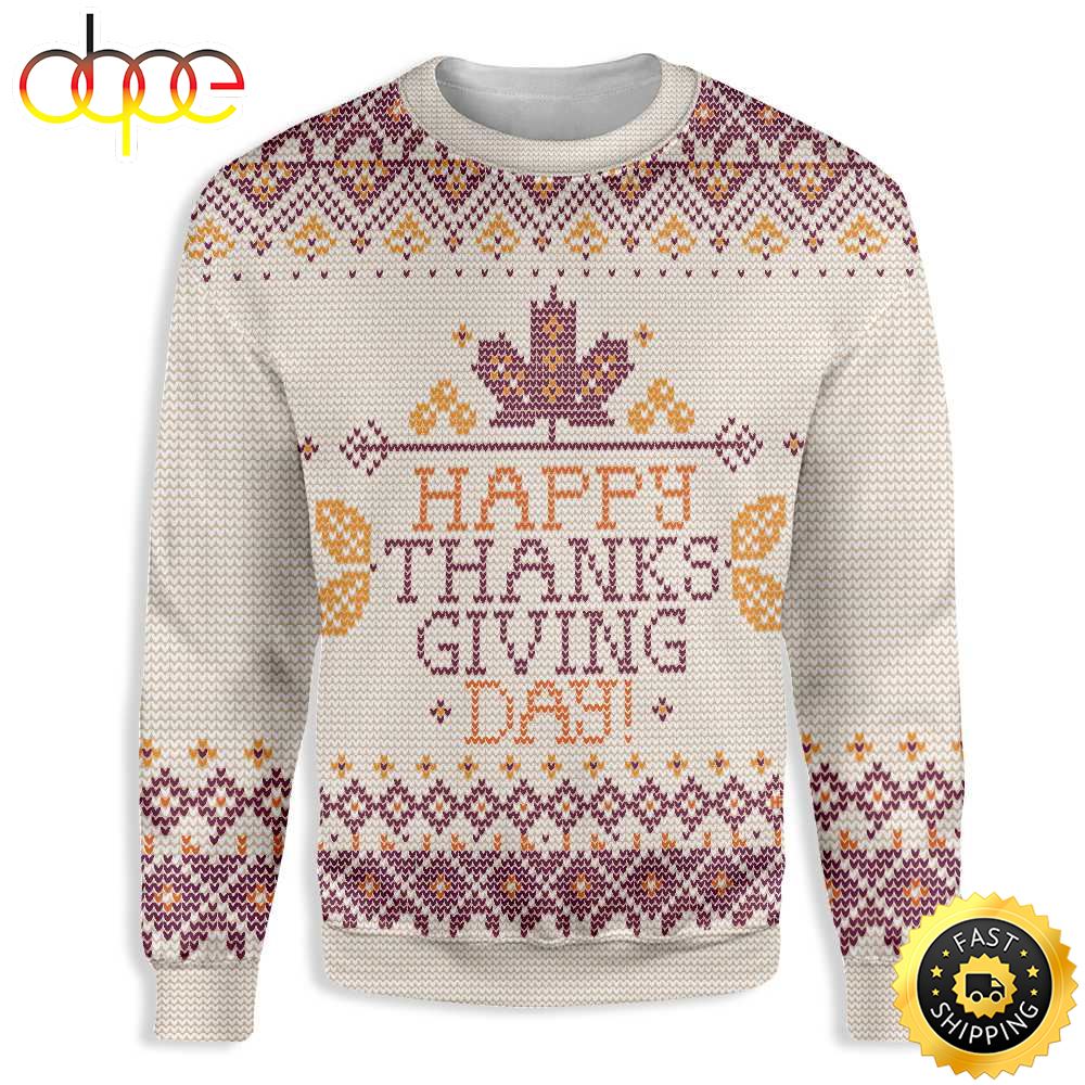 Happy Thanksgiving Ugly Christmas Sweater For Men Women N7cayu