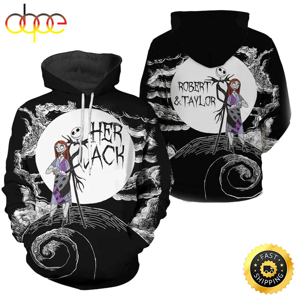 Her Jack His Sally Couple Hoodie 3D All Over Print Q9ddd0