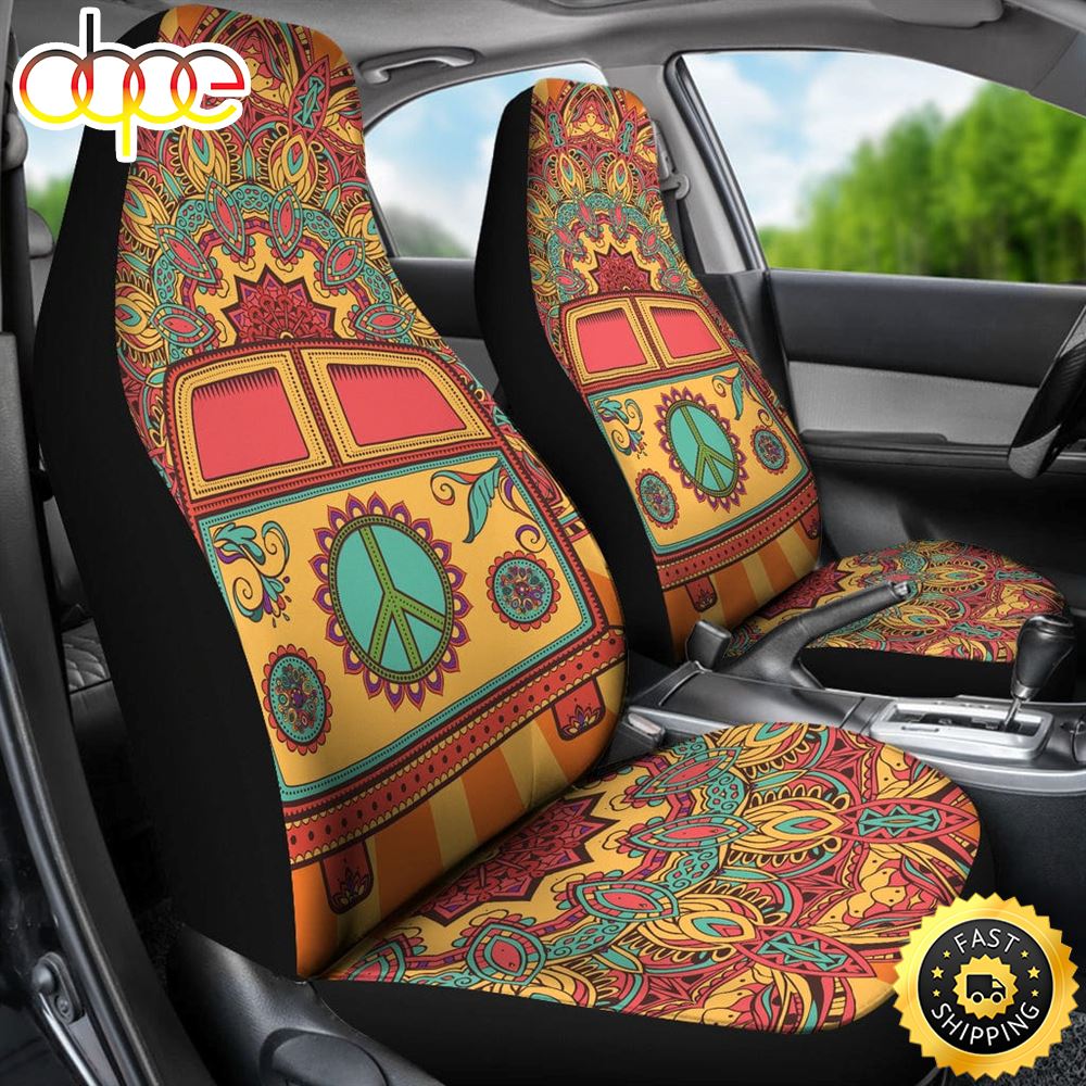 Hippie Car Seat Covers Bohemian Boho Hippy Chic Patterns Seat Covers Set Of 2 Car Seat Protectors Jklswq