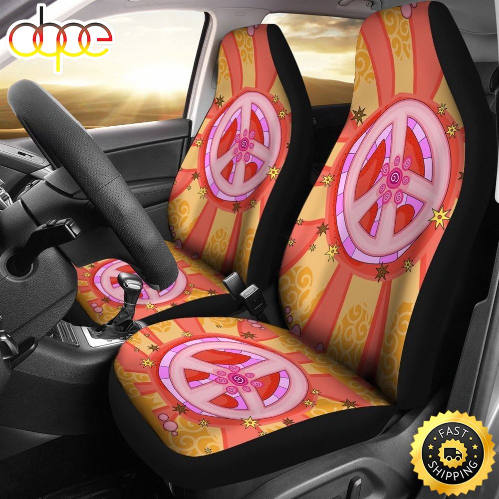 Hippie Peace Sign Universal Fit Car Seat Covers Rtioos