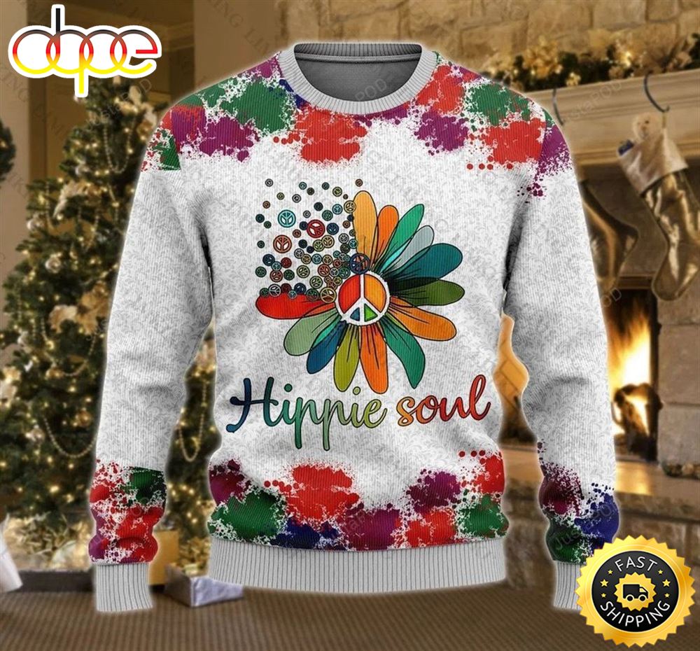 Hippie Soul Ugly Christmas Sweater All Over Print Sweatshirt Ugly Ixind8