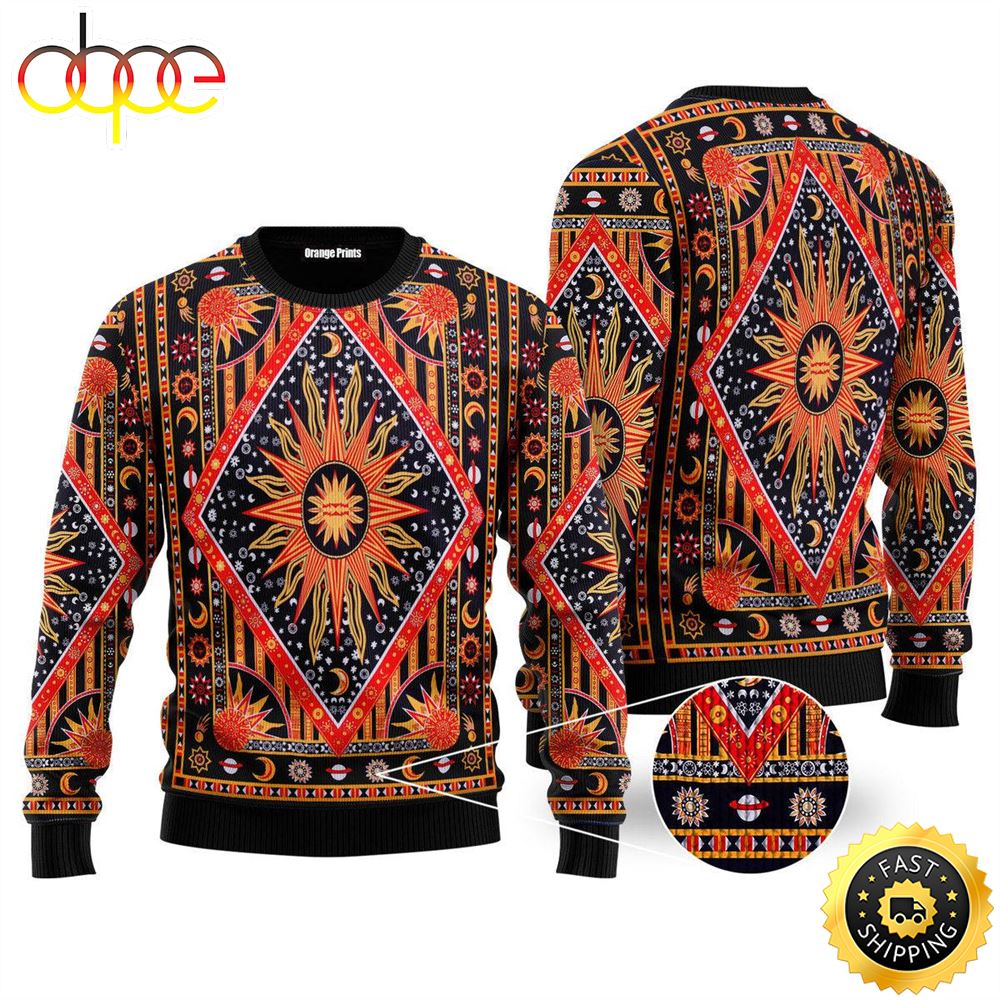 Hippie Style Ugly Christmas Sweater For Men Women Bomzha