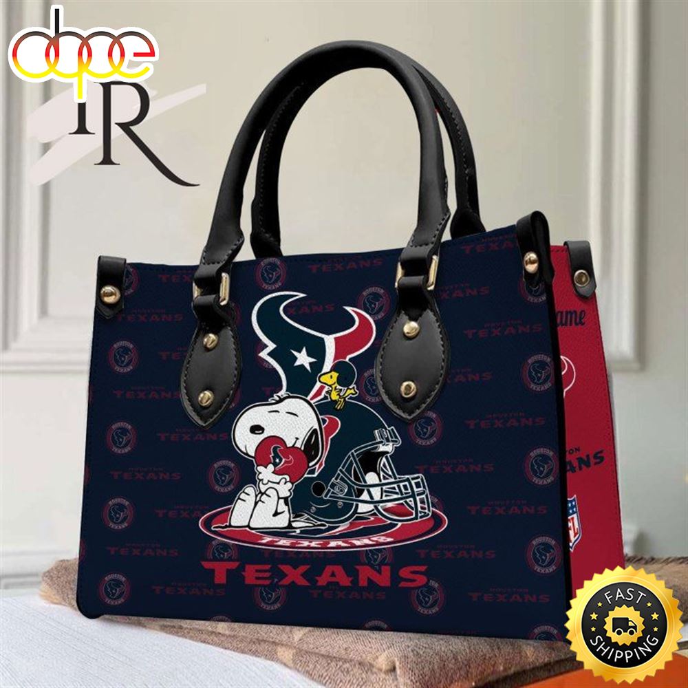 Houston Texans NFL Snoopy Women Premium Leather Hand Bag 1 Hslz8i