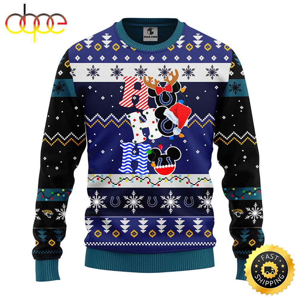 Jacksonville Jaguars HoHoHo Mickey Christmas Ugly Sweater 1 S6vq5v